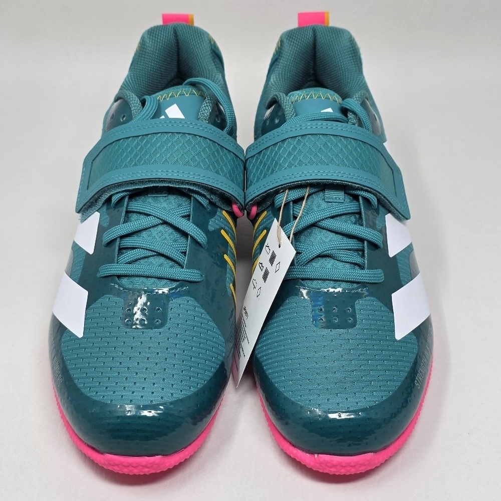 Adidas Adipower Weightlifting 3 Shoes Mens Size 13 Teal White Pink JP9871 New - Picture 7 of 13